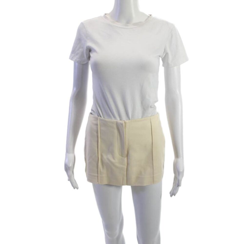 NBD Unisex Chino Shorts Beige Zip Solid Size XS